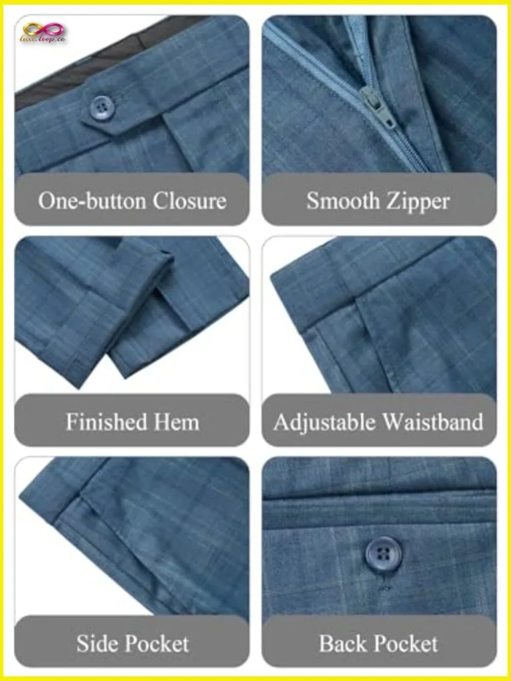 Slim Fit Plaid Suit Set Modern Business Casual Blazer Pants Formal Wedding